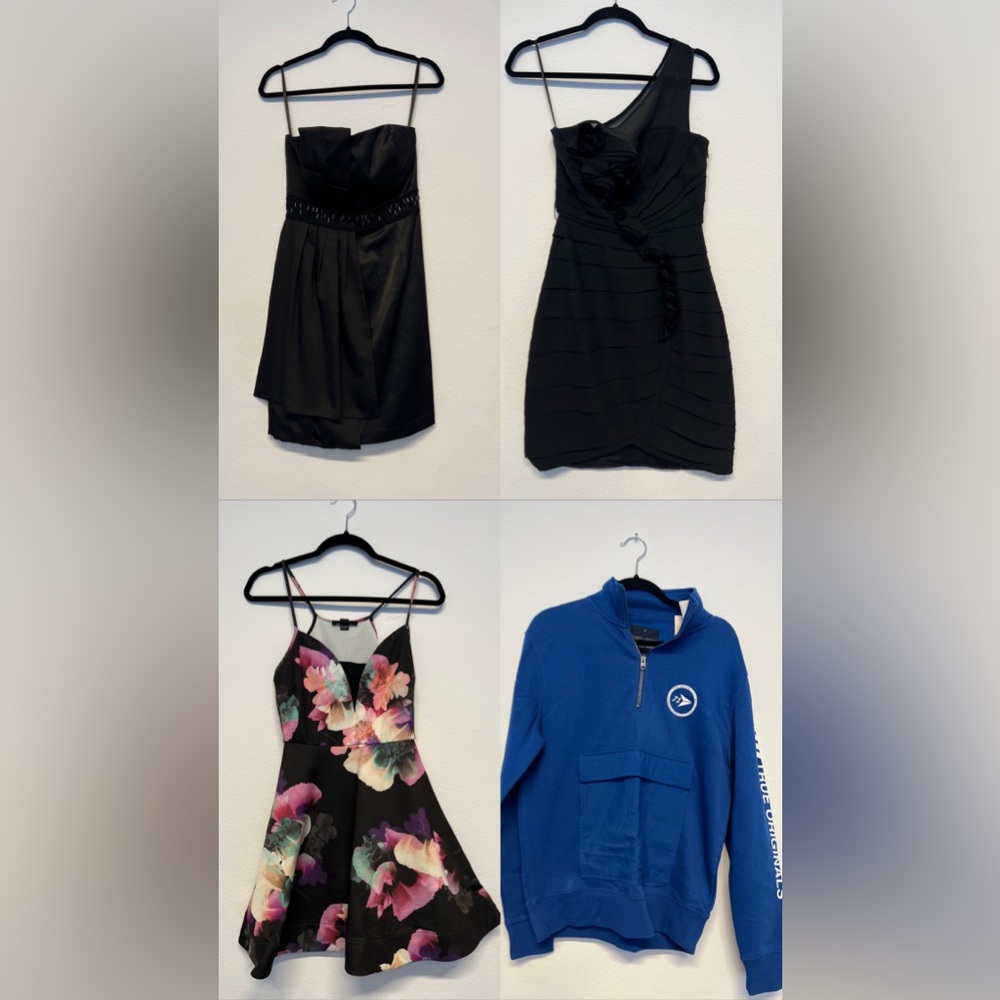 Short black dresses and blue shirt bundle for $20